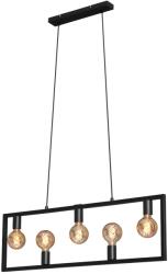 Briloner Leuchen Kotak Függőlámpa, Fémtest, 5 x E27 foglalat, max. 40W, Állítható magasság, 98 x 150 cm, Fekete (4028-055)