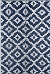 Oyo Concept Garden Oyo Concept kültéri szőnyeg, 150x210 cm, 100% polipropilén, sötétkék/fehér