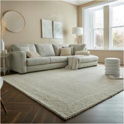 Flair Rugs Bobble Wool Border téglalap alakú szőnyeg, 120 x 170 cm, 2000 g/m2, 70% gyapjú, 30% nejlon, elefántcsont színű