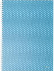 Esselte Colour'Breeze irodai jegyzetfüzet, karton, újrahasznosítható, A4, 80 lapos, spirál, dictando, kék (ES628481)