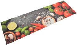 vidaXL mosható zöldségmintás bársony konyhai szőnyeg 45x150 cm 136537 (136537)