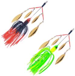 FishEdge 2 db műcsali készlet, FishEdge 4spin, pergetőcsali 4 forgó pengével csuka, harcsa stb. hossza 15 cm, súlya 23 gramm (SET-2X-SPIN-4P)