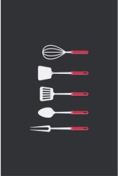 Oyo home Utensils Konyhai szőnyeg, 80x150 cm, poliészter, csúszásmentes hátlap, digitális minta (WOOKECE180_80x150)