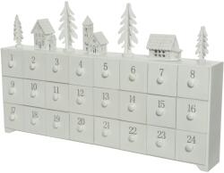 Decoris White Winter adventi naptár, 44.5x7x28 cm, MDF