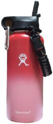 Hydro Flask rozsdamentes acél és vákuumszigetelt vizes palack fedéllel, bilinccsel és szívószállal 946 ml, bordó/rózsaszín (sid501)