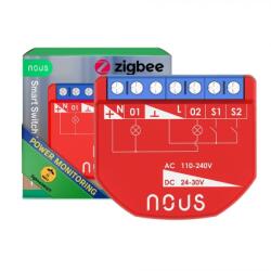 Nous Smart relé Nous B3Z, 16A, ZigBee, 2 csatornás PM, Energiafelügyelet