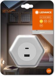 OSRAM LED éjszakai fény, 15W, Érzékelő, 4lm, 1xUSB-A, 1xUSB-C, IP20, Meleg fény (3000K), Fehér