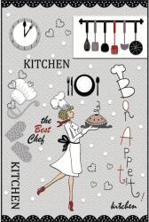Oyo home konyhaszőnyeg, Chef modell, 80x200 cm, poliészter, digitális nyomtatás, csúszásmentes hátlap, többszínű (WOOKECE256_80x200)