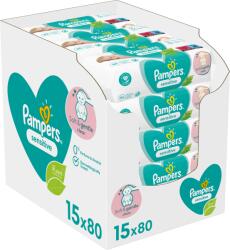 Pampers Sensitive nedves törlőkendő, 15x80 db