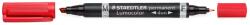 STAEDTLER Lumocolor Duo kétvégű F/M alkoholos marker, piros (TS3482)
