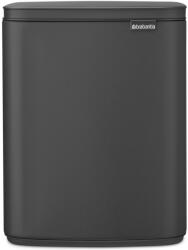 Brabantia Bo Waste Bin hulladékgyűjtő felnyitható, Soft-Close fedéllel, műanyag tartály, 12L - C méret, acél, határtalan szürke ásványi textúra - 233746 (233746) - emag
