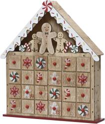 Decoris Adventi naptár Gingerbread Decoris, 33, 5xH35x6, 5 cm, fa