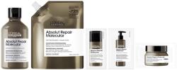 L'Oréal Serie Expert Absolut Repair molekuláris sampon csomag sérült hajra, peptidkötésekkel és 5 aminosavval, erős és fényes hajra, 300 ml + Reserve, 800 ml