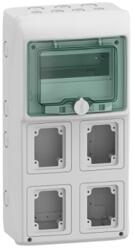 Schneider Electric Kaedra 13179 elektromos panel (doboz), 8 modul, felületre szerelhető, 4 aljzattal/kapcsolóval, IP65