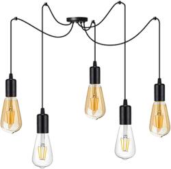 ADVITI függőlámpa LINO AD-LD-6360BE27, 5 x 60W, E27, IP20, fém, fekete