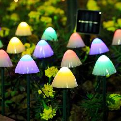 Rovo LED napelemes lámpa, 30 x gomba, 600 mAh akkumulátor, 8 üzemmód, többszínű fény, 6, 5 m