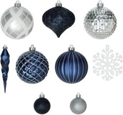 Decoris 50db karácsonyi csecsebecse készlet Decoris 029591, műanyag, 8 cm, kék