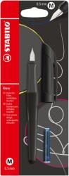 STABILO Flow töltőtoll + tintapatron, M, 0, 5 mm, fekete (SWB551465)