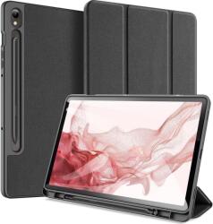 Tokgalaxis Tablettok Samsung Galaxy Tab S9 FE+ kompatibilis 12, 4 coll (SM-X610, SM-X616) - DUX DUCIS DOMO fekete ütésálló tok, ceruza tartóval (GR-PT6934913000762-3)