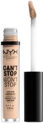 NYX Cosmetics Can't Stop Won't Stop 6 Vanilla korrektor foltok és sötét karikák ellen, 3.5 ml (800897168582)