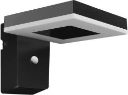 Philips Zonal SQ napelemes kültéri LED fali lámpa, mozgás-/fényérzékelővel, 1, 3 W, 250/25 lm, fényhőmérséklet 3000 K, IP44, fekete, A energiaosztály