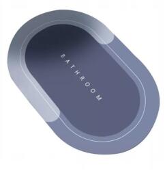 Welora Csúszásmentes fürdőszőnyeg, Nedvszívó és gyorsan száradó aljzat, Könnyen tisztítható, Ovális, Méretek 60 x 40 cm, Prémium minőség, Kék (XJ5036)