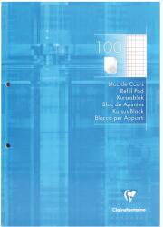 Clairefontaine A4 lapos jegyzetfüzet, 100 lap, Matematika, Velvety Vellum papír 90 g/m2, PEFC minősítésű, Laminált karton borító, 2 perforáció a kötéshez 210 x 297 mm, Kék (EMG5815C)