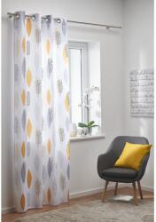 Splendid Acoma Áttetsző függöny, 140x260 cm, 100% poliészter, Gyűrűs, Mintázott, Szürke/Mustársárga (GZ-ACOMAK-140/260-DR)