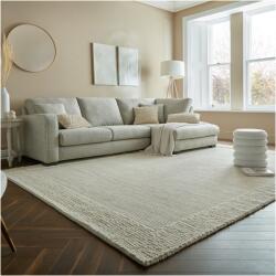 Flair Rugs Bobble Wool Border téglalap alakú szőnyeg, 160 x 230 cm, 2000 g/m2, 70% gyapjú, 30% nejlon, elefántcsont színű