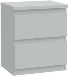 Forte Edmore éjjeliszekrény, 41, 8x49, 3x32, 2 cm, 2 fiók, világosszürke