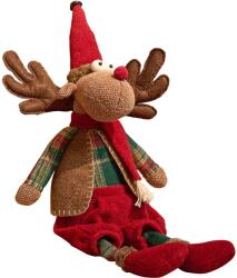 Kring Rénszarvas Kring figura, 75 cm, ülő, piros/zöld (EG43M-ML-D32009A)