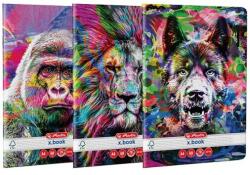 Herlitz füzet készlet, A4, 60 lap, 70g/m2, vonalas, lekerekített sarkok, Állatos motívum, 5 db (9491960-5)