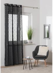 Splendid Tulum Áttetsző függöny, 140x260 cm, 100% poliészter, Gyűrűs, Bolyhozott, Fekete (GF-TULUMK-140/260-BL)