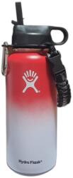 Hydro Flask rozsdamentes acél és vákuumszigetelt vizes palack fedéllel, bilinccsel és szívószállal 946 ml, bordó/fehér (sid504)