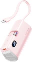 Vention Külső akkumulátor, VENTION, 4800 mAh, Kompakt és hordozható, 1 USB Type-C csatlakozó/1 x USB Type-C interfész/ 1 x Lightning kábel, digitális kijelző, rózsaszín (FHQP0@#LY1111)