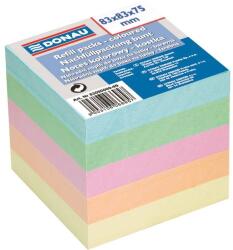 DONAU színes papírkocka, 750 lap, pasztell, 83 x 83 x 75 mm, laminált (DN-8309000-99-71619)