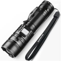 SUPERFIRE V8-S LED zseblámpa, 36 W, 2000 lm, 300 m, 5200 mAh akkumulátor, Zoom, USB-C töltés, IP34