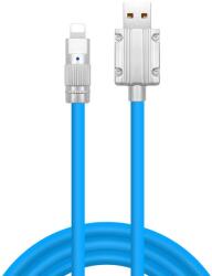 JKX Szilikon Bevonatú Töltőkábel, Lightning/USB csatlakozó, 3A gyorstöltés, 1 méter, kék (TB24541_1)