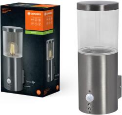 OSRAM Endura Ebro kültéri fali lámpa mozgás- és fényérzékelővel, 1xE27, max. 12W LED, IP44, 101x150x260 mm, acél/polikarbonát, sötétszürke