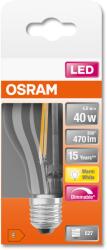 OSRAM LED izzó, szabályozható, izzószálas, A40, E27, 4, 8W (40W), 470 lm, meleg hőmérséklet (2700K)