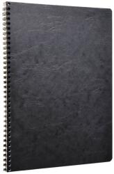 Clairefontaine Age Bag A4-es spirálfüzet, 50 lapos, Dictando, Velvety Vellum papír 90 g/m2, PEFC minősítés, Bőr hatású kartonborító, 210x297 mm, Fekete (EMG781451C)