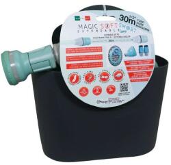 IKRA Mogatec Magic Soft Smart hosszabbítható kerti tömlő szett + tartozékok, max. 30 m, átmérő 1/2, szórófej + 2 csatlakozó + fali állvány + tároló kosár tartalmaz (79100560)