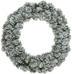 Decoris császári karácsonyi koszorú havas megjelenéssel, 35 cm, fehér/zöld
