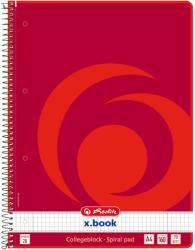 Herlitz spirálfüzet, A4, 160 lapos, 70 g/m2, mikroperforált, négyzetrácsos, X. Book, 3 db (11163946-3)