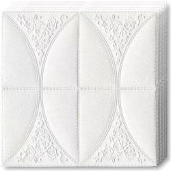 Teno 50x 3D Teno® Tapéta készlet, fedőfelület 24, 5 nm, öntapadós, Virágmintás, fal/mennyezet, vízálló, könnyen felszerelhető, modern dizájn, 70x70 cm, fehér (TENO128S50)