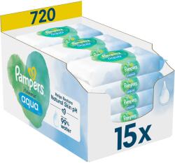 Pampers Harmonie Aqua Plastic Free műanyagmentes nedves törlőkendő, 15x48 db