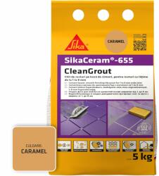 Sika Fugagitt SikaCeram-655 CleanGrout karamell, zacskó 5 kg, 1 és 8 mm közötti hézagszélességhez, bel- és kültéren használható, karamell (700723)