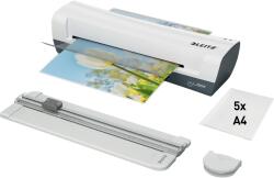 Leitz kézműves készlet, 4 az 1-ben, tartalmaz Leitz iLAM Home A4-es laminálógépet, trimmert, kerekítőt, 5 db A4-es laminálólapot, fehér (LZ74340001)