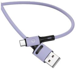 USAMS u52 adatkábel, usb - type-c, 2a, gyorstöltő, 100cm, törésgátló, lila (USA403PRP)
