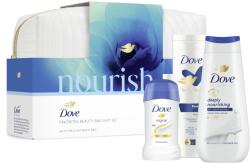 Dove Advanced Care ajándékkészlet: Mélyen tápláló tusfürdő, 225 ml + Dove testápoló tej, 250 ml + Dove Original Stick, 40 ml
